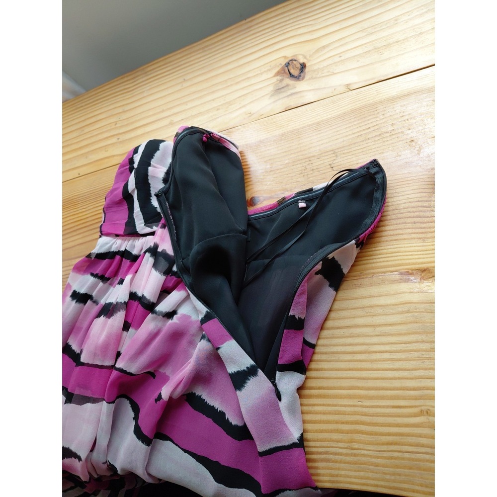 90s Y2k Express Feminine‎ Babydoll Silk Mini dress Sz 8 Flowy Sheer  Fairycore - Picture 9 of 13